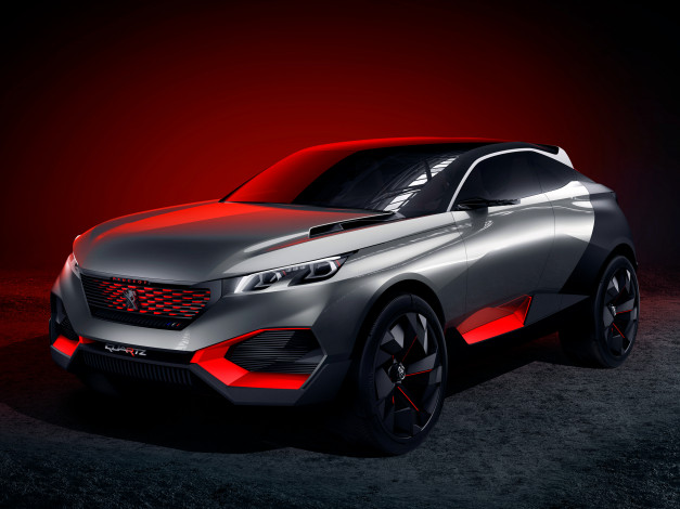 Обои картинки фото автомобили, peugeot, темный, 2014г, concept, quartz