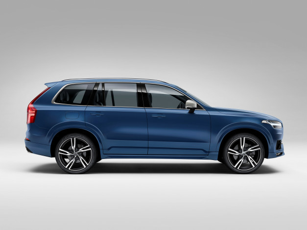 Обои картинки фото автомобили, volvo, xc90, синий, r-design, 2015г, t6