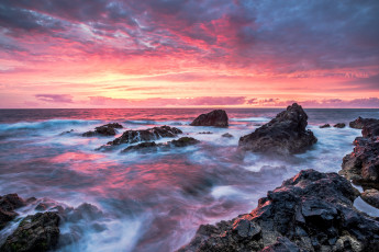 Картинка природа восходы закаты небо море скалы побережье