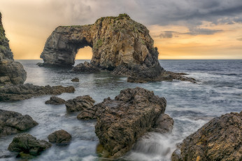 Картинка природа побережье океан скалы арка