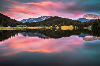 Картинка природа реки озера отражение озеро облака