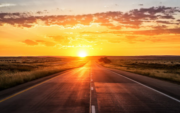 Картинка природа восходы закаты дорога закат sun sunset road route