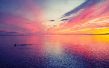 Картинка природа восходы закаты небо облака закат вечер море штиль