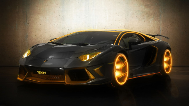 Обои картинки фото автомобили, lamborghini, стена, чепрный, автомобиль