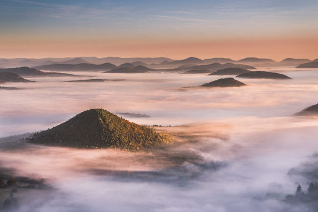 Обои картинки фото природа, горы, холмы, туман