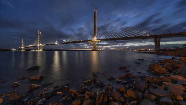 Обои картинки фото города, - мосты, ночь, мост