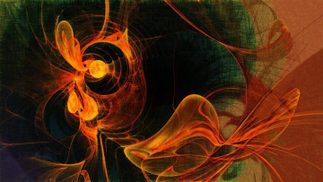 Картинка 3д+графика абстракция+ abstract изгибы кольца оранжевый