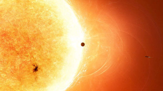 Обои картинки фото космос, солнце, меркурий