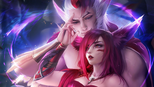 Обои картинки фото видео игры, league of legends, xayah, rakan, пара