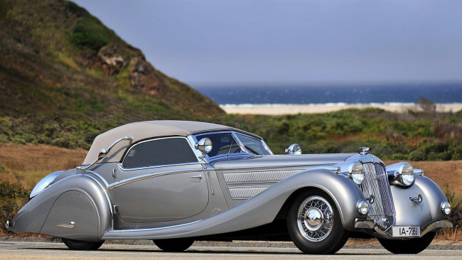 Обои картинки фото автомобили, классика, horch, 853, voll, and, ruhrbeck, sport, cabriolet, кабриолет, 1937, oдин, экземпляр