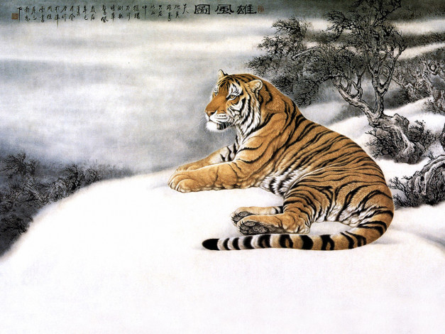 Обои картинки фото рисованные, животные, тигры