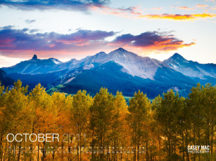 обоя календари, природа, деревья, осень, горы