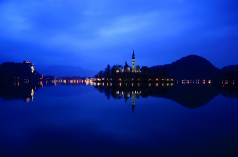 обоя lake, bled, slovenia, города, блед, словения