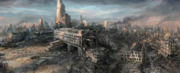 Картинка фэнтези иные миры времена город апокалипсис разрушение