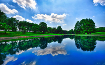 Картинка природа реки озера пейзаж отражение деревья водоём