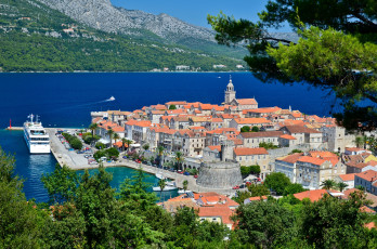 Картинка korcula croatia города пейзажи озеро корчула хорватия