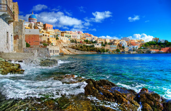 Картинка города пейзажи греция greece море