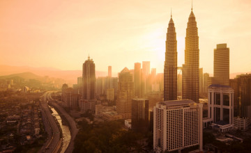 Картинка города куала-лумпур+ малайзия дома город рассвет утро здания