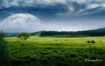 Картинка разное компьютерный+дизайн планета дерево луга облака