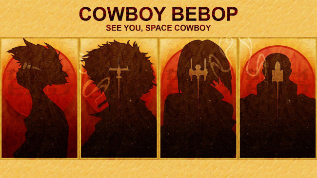 Обои картинки фото аниме, cowboy bebop, ed, jet, spike, корабль, космос, vicious