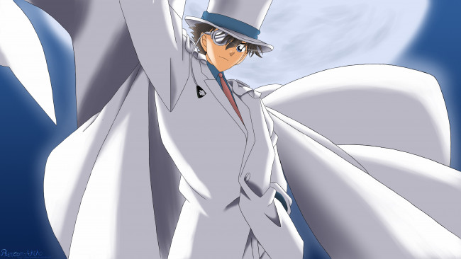 Обои картинки фото аниме, detective conan,  magic kaito, kaitou, kid