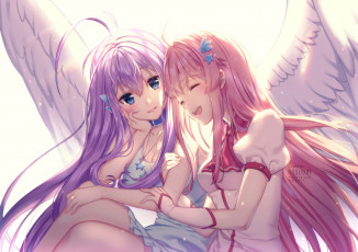 Картинка аниме ангелы +демоны девушки