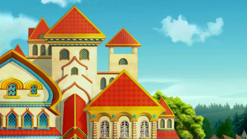 Картинка рисованное города дворец