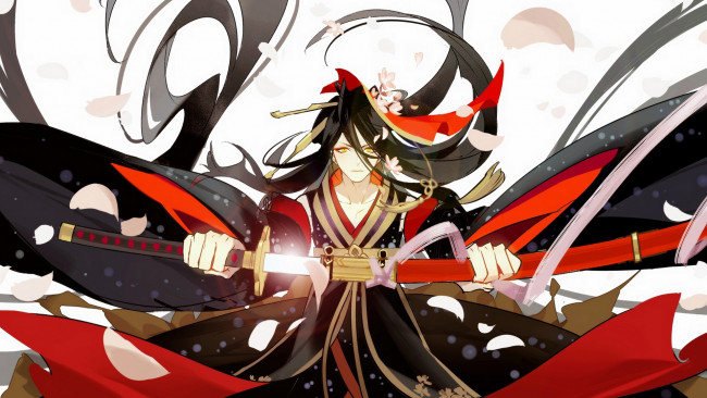 Обои картинки фото аниме, touken ranbu, танец, мечей