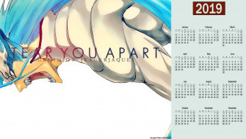 обоя календари, аниме, существо