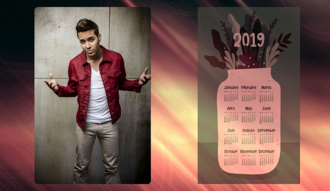Обои картинки фото календари, знаменитости, взгляд, певец, парень