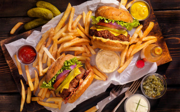 Картинка еда бутерброды +гамбургеры +канапе гамбургер картофель фри соус