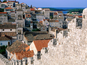 Картинка ramparts of hvar croatia города