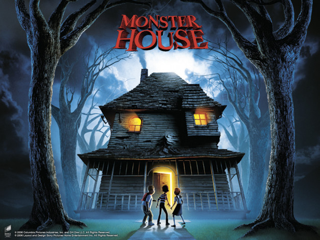 Обои картинки фото мультфильмы, monster, house