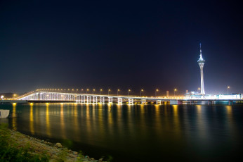 Картинка города мосты ночь переезд опоры река