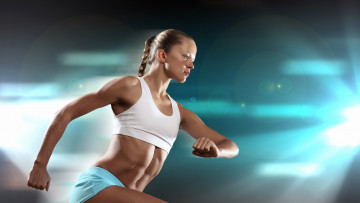 Картинка спорт бег фитнес атлетика коса шорты свет