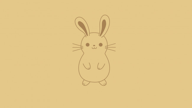Обои картинки фото рисованное, минимализм, заяц, светлый, фон, rabbit, кролик