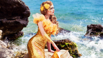 Картинка девушки -unsort+ креатив костюм русалка русалочка макияж девушка океан