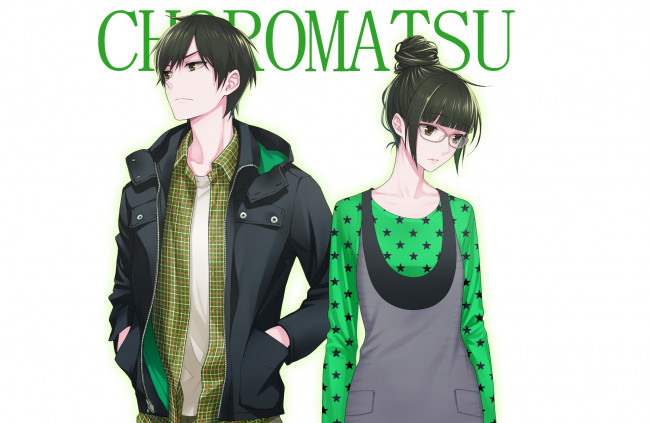 Обои картинки фото аниме, osomatsu-san, парень, девушка