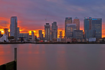 Картинка города лондон+ великобритания англия зарево дома вечер лондон
