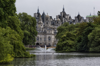 обоя st james park lake, города, лондон , великобритания, собор, озеро, парк