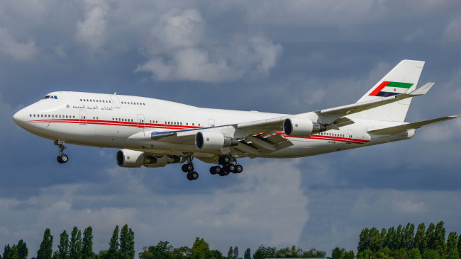 Обои картинки фото boeing 747-433, авиация, пассажирские самолёты, авиалайнер