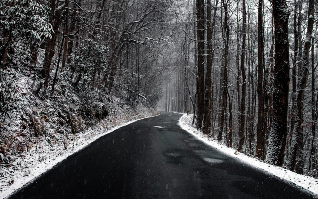 Обои картинки фото природа, дороги, шоссе, зимнее