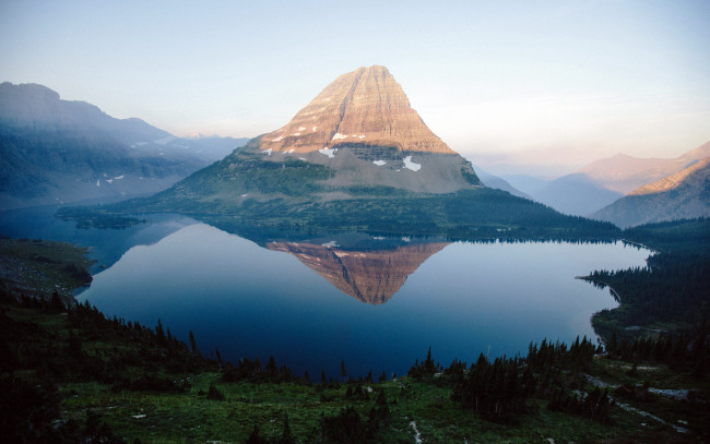 Обои картинки фото природа, пейзажи, отражение, гора, озеро