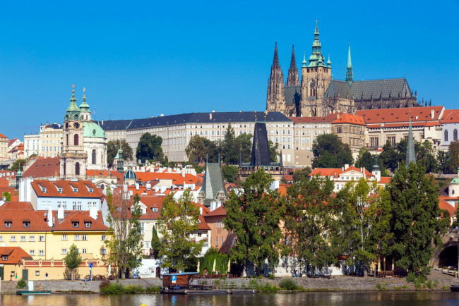 Обои картинки фото города, прага , Чехия, река, влтава