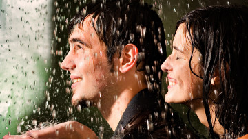 Картинка разное мужчина+женщина капли дождь двое