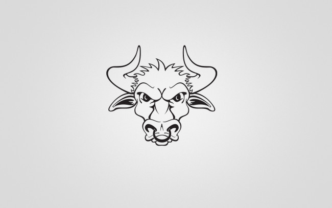 Обои картинки фото бык, рисованные, минимализм, bull, рога