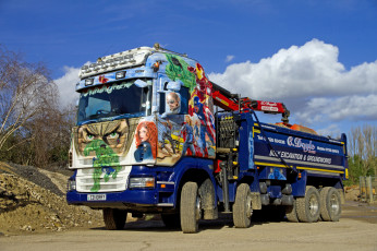 Картинка scania автомобили scania+ выставка улица тяжелый тягач седельный грузовик