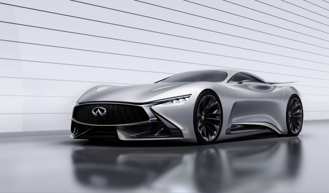 Обои картинки фото автомобили, infiniti, turismo, concept, 2014г, gran, серый, vision