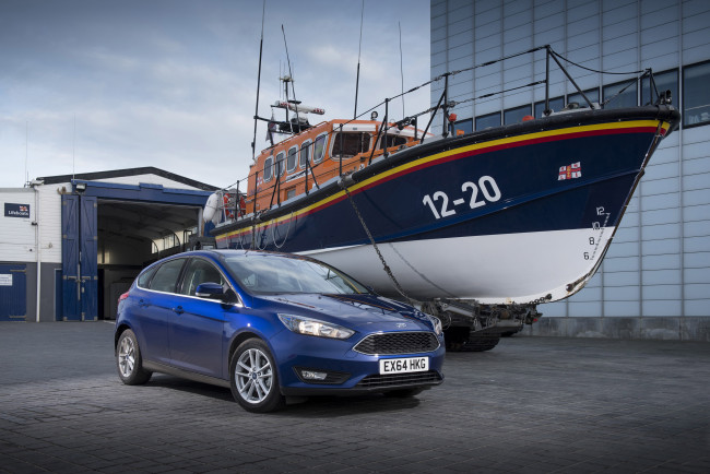 Обои картинки фото автомобили, ford, focus, синий, 2014г, uk-spec, estate