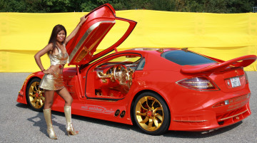 Картинка mercedes-benz+slr+mclaren+999+red+gold+dream автомобили -авто+с+девушками dream gold red mclaren 999 slr азиатка девушка mercedes-benz